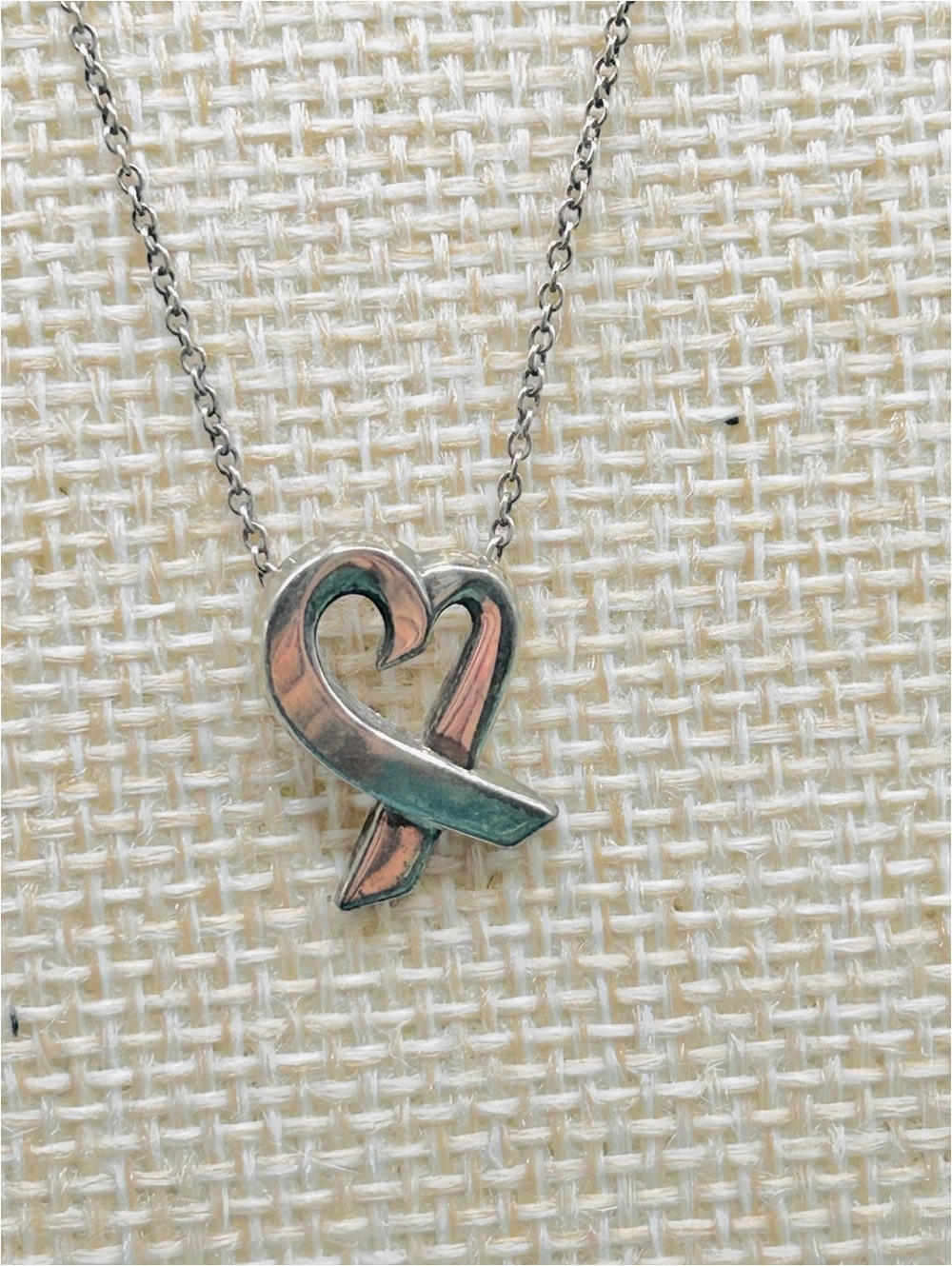 Tiffany and Co Loving Heart Necklace 925 Silver Paloma Picasso Design VGC